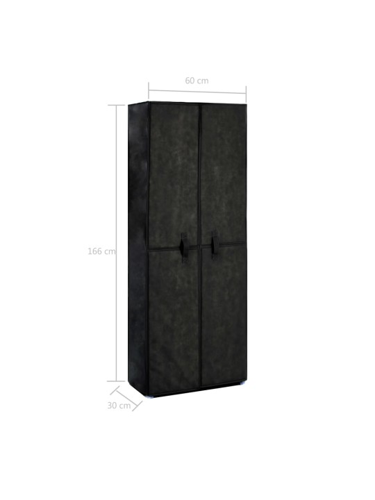 Apavu skapis, melns, 60x30x166 cm, audums