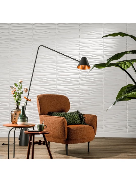 Wallart 3d sienas paneļi ga-wa04, 24 gab., viļņu tekstūra
