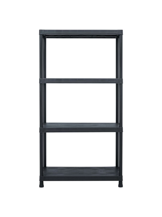 Uzglabāšanas plaukti, 2 gab., melni, 60x30x138 cm, plastmasa