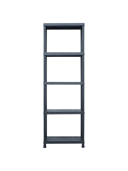 Plaukti, 2 gab., melni, 125 kg, 60x30x180 cm, plastmasa