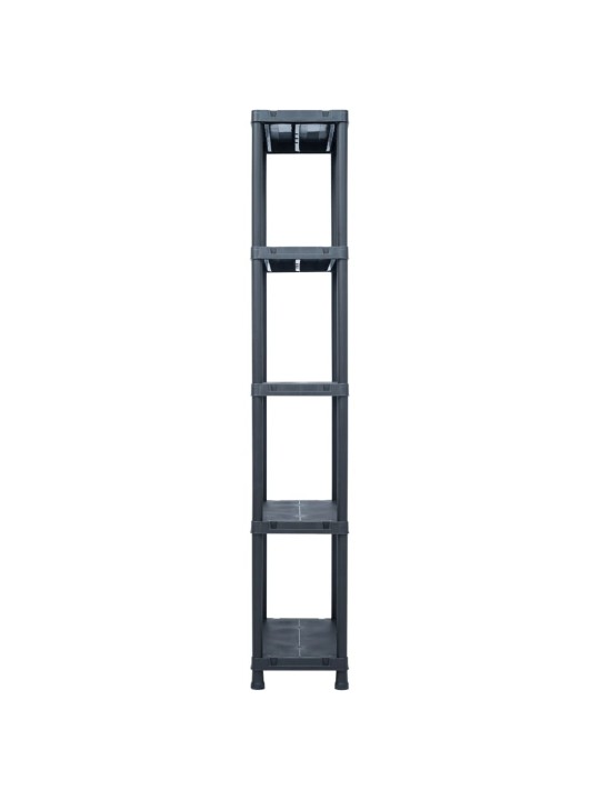 Plaukti, 2 gab., melni, 125 kg, 60x30x180 cm, plastmasa