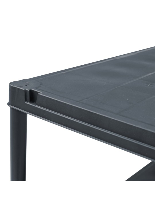 Plaukti, 5 gab., melni, 125 kg, 60x30x180 cm, plastmasa