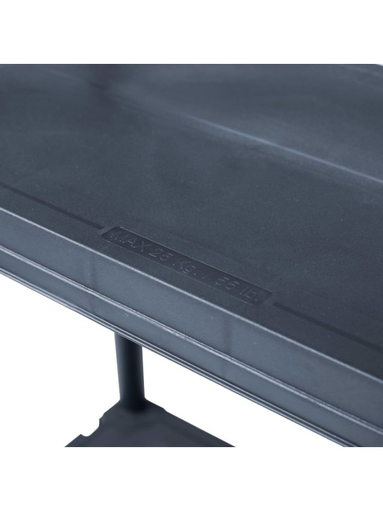 Plaukti, 5 gab., melni, 125 kg, 60x30x180 cm, plastmasa