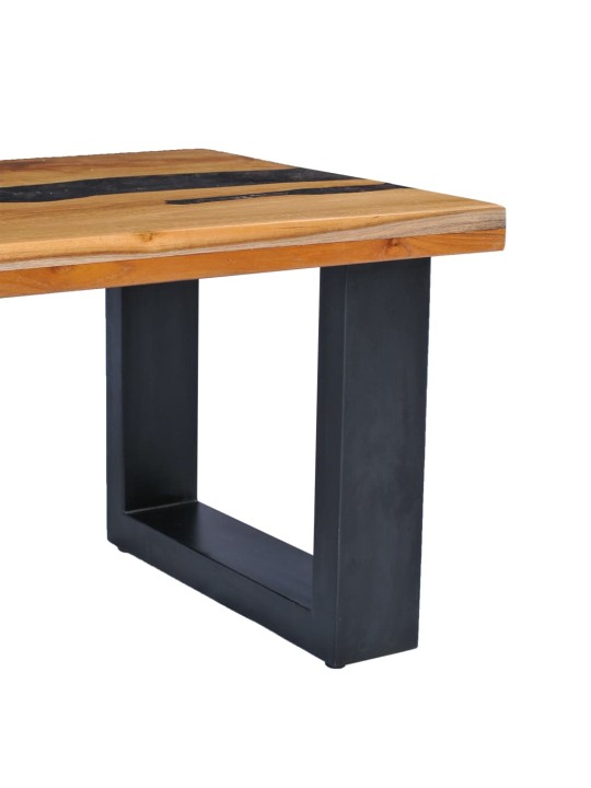 Kafijas galdiņš, 100x50x40 cm, masīvs tīkkoks un polirezīns
