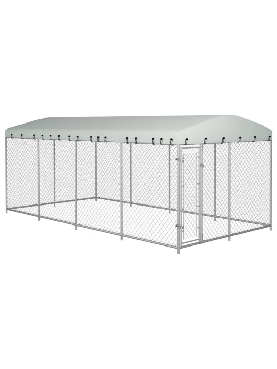 Suņu voljērs ar jumtu, 7,6x3,8x2,3 m