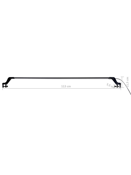 Akvārija led lampa ar stiprinājumiem, 115-130 cm, zila un balta