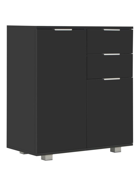 Kumode, 71x35x80 cm, spīdīgi melna, skaidu plāksne