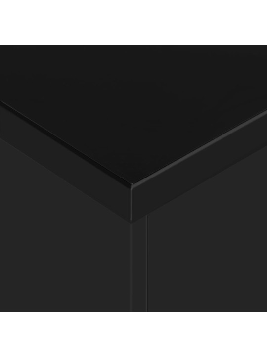 Izvelkams galds, 175x90x75 cm, spīdīgi melns