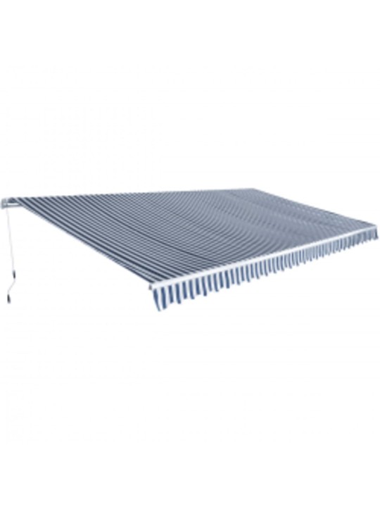 Salokāma markīze, manuāli regulējama, 600 cm, zila/balta