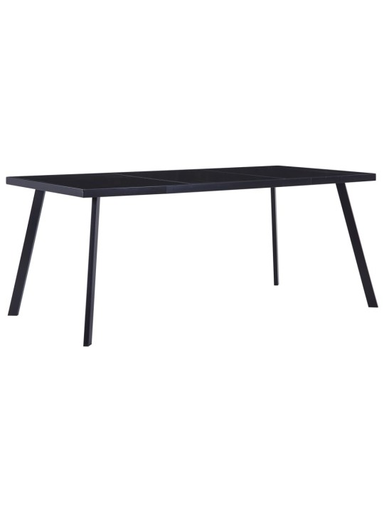 Virtuves galds, melns, 160x80x75 cm, rūdīts stikls