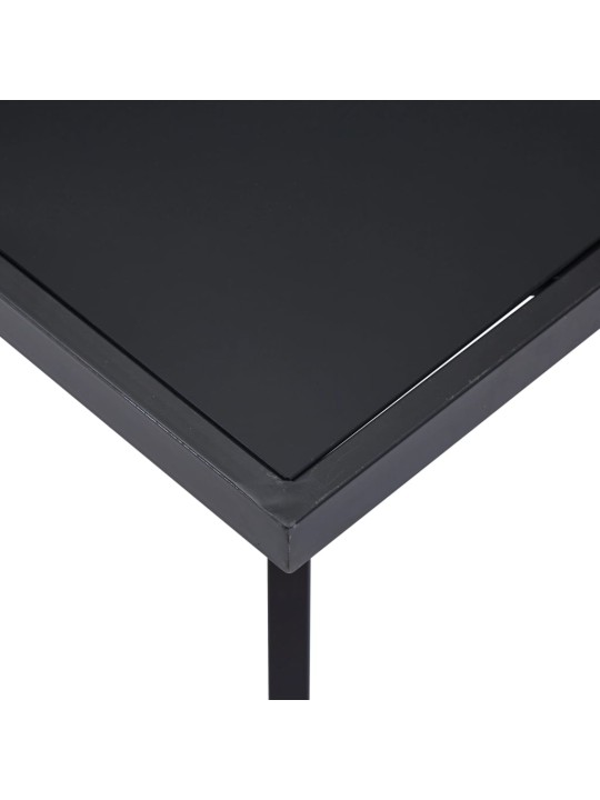 Virtuves galds, melns, 160x80x75 cm, rūdīts stikls