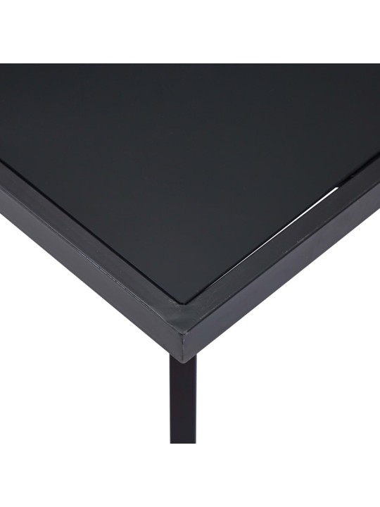 Virtuves galds, melns, 200x100x75 cm, rūdīts stikls