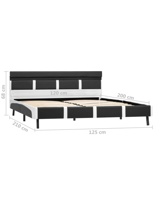 Gultas rāmis ar LED, pelēka mākslīgā āda, 120x200 cm