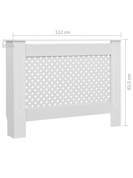 Radiatora pārsegs, balts, 112x19x81,5 cm, mdf