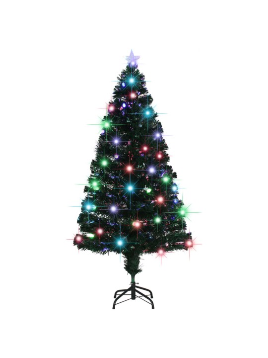 Izgaismota ziemassvētku egle ar statīvu, 150cm, optiskā šķiedra