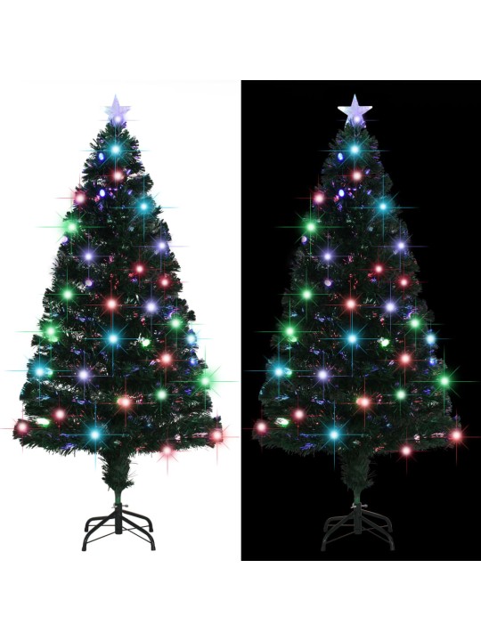 Izgaismota ziemassvētku egle ar statīvu, 150cm, optiskā šķiedra