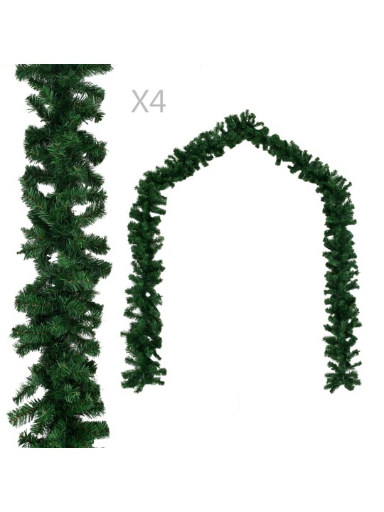 Ziemassvētku vītnes, 4 gab., 270 cm, pvc, zaļas