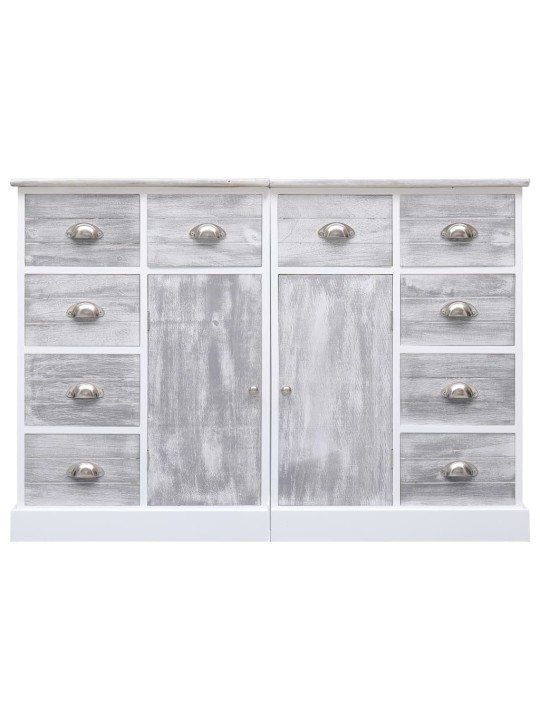 Kumode ar 10 atvilktnēm, 113x30x79 cm, koks, pelēka