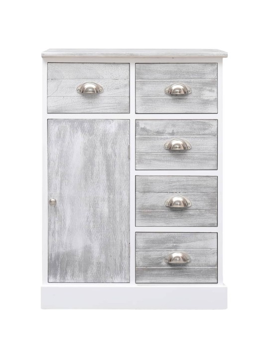 Kumode ar 10 atvilktnēm, 113x30x79 cm, koks, pelēka