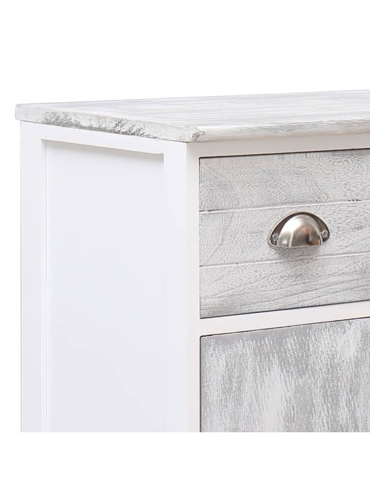 Kumode ar 10 atvilktnēm, 113x30x79 cm, koks, pelēka