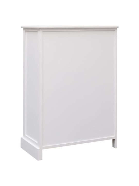 Kumode ar 10 atvilktnēm, 113x30x79 cm, koks, balta