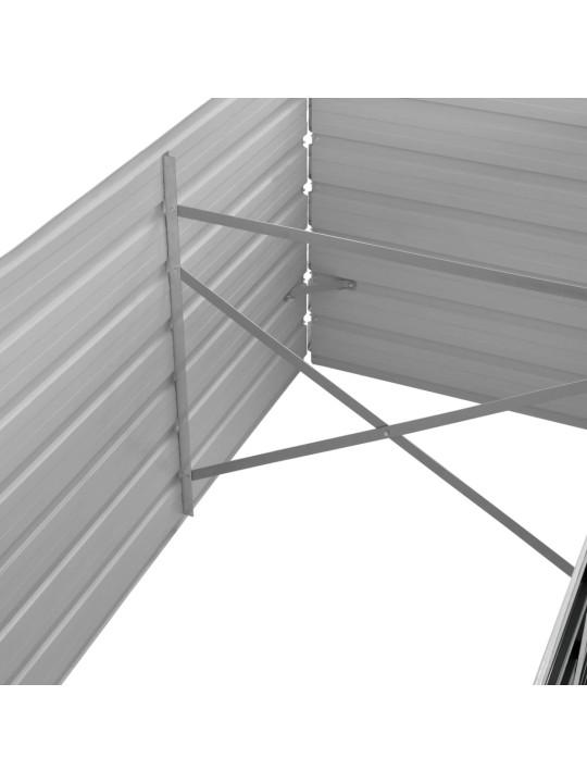Augstā puķu kaste, pelēka, 240x80x77 cm, cinkots tērauds
