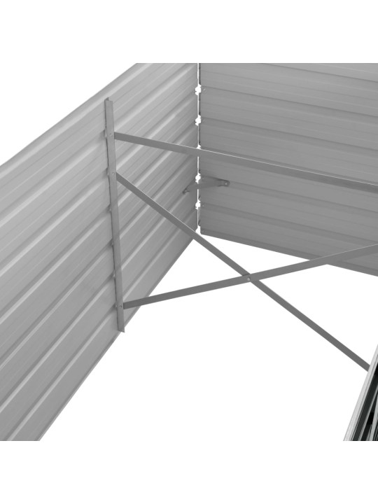 Augstā puķu kaste, pelēka, 320x80x77 cm, cinkots tērauds