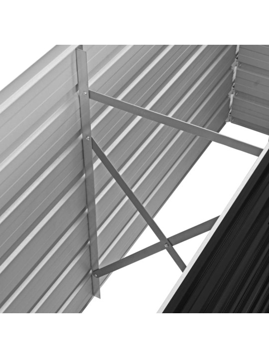 Augstā puķu kaste, pelēka, 160x40x77 cm, cinkots tērauds
