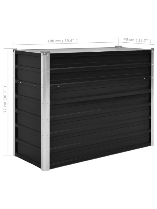 Augstā puķu kaste, pelēka, 100x40x77 cm, cinkots tērauds