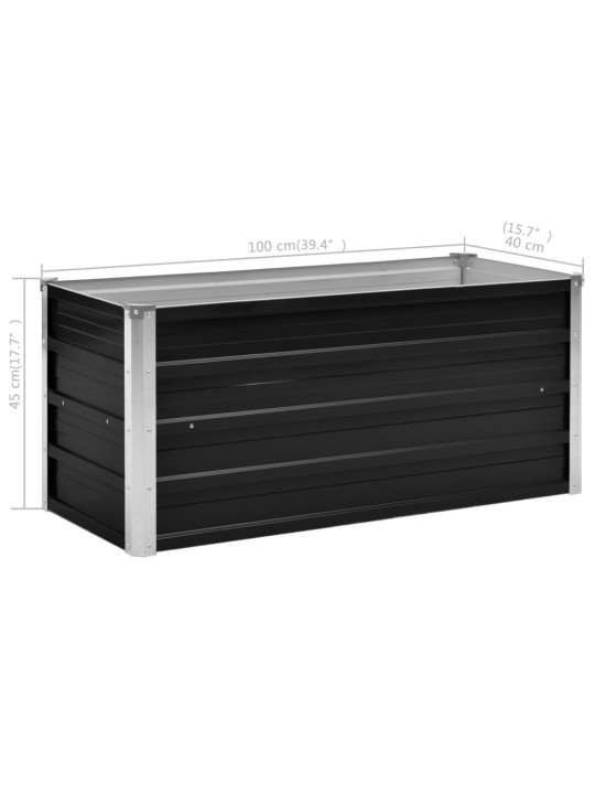 Augstā puķu kaste, pelēka, 100x40x45 cm, cinkots tērauds