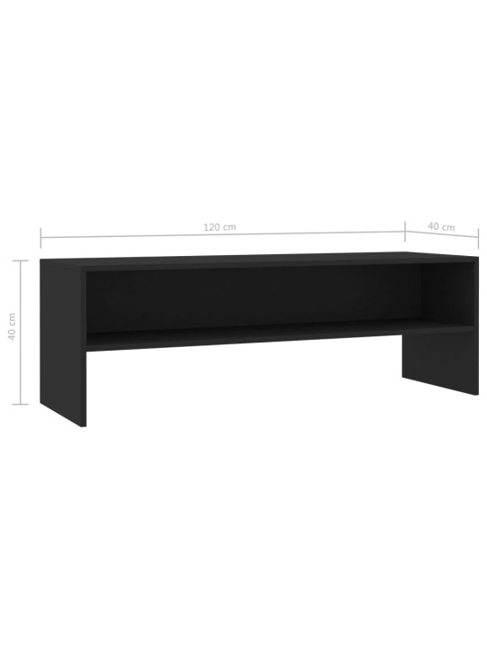 Tv skapītis, 120x40x40 cm, melns, inženierijas koks