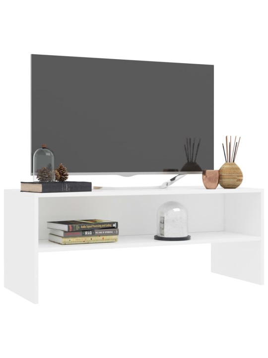 Tv skapītis, 100x40x40 cm, balts, inženierijas koks