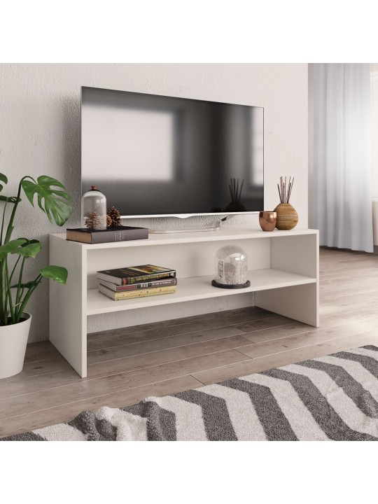 Tv skapītis, 100x40x40 cm, balts, inženierijas koks