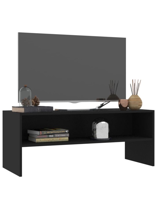 Tv skapītis, 100x40x40 cm, melns, inženierijas koks