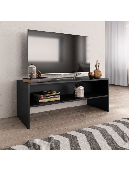 Tv skapītis, 100x40x40 cm, melns, inženierijas koks