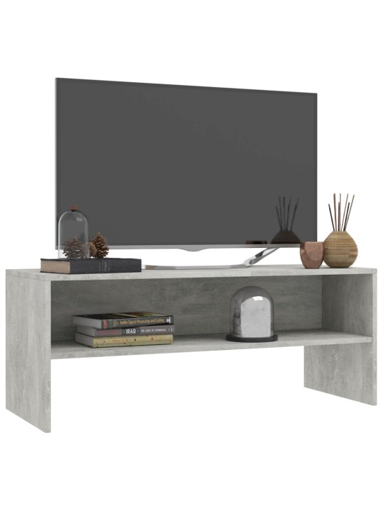 Tv skapītis, 100x40x40 cm, betona pelēks, inženierijas koks