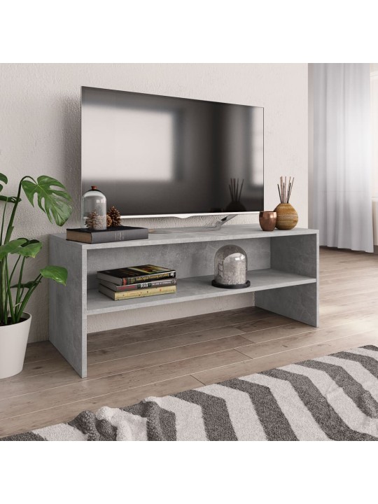 Tv skapītis, 100x40x40 cm, betona pelēks, inženierijas koks