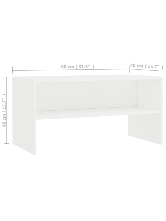 Tv skapītis, 80x40x40 cm, balts, inženierijas koks