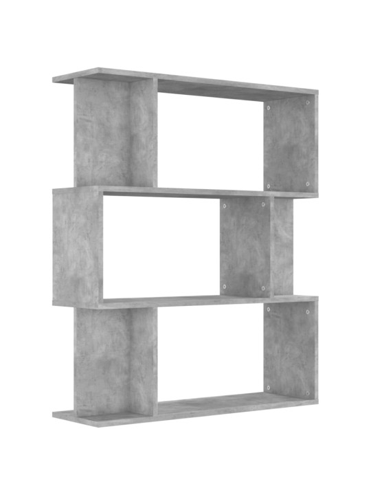 Grāmatu plaukts, 80x24x96 cm, betonpelēks, skaidu plāksne