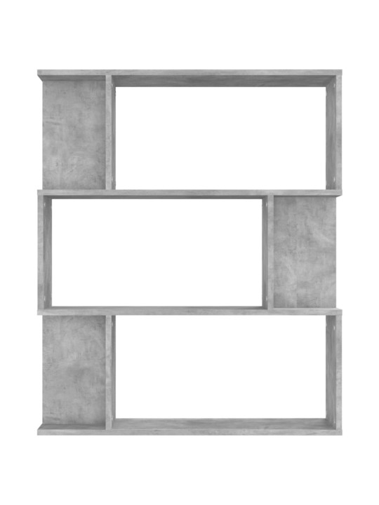 Grāmatu plaukts, 80x24x96 cm, betonpelēks, skaidu plāksne