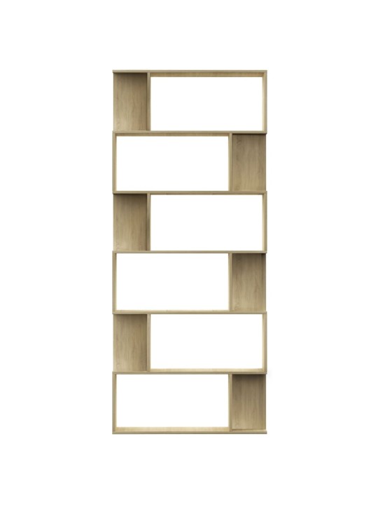 Grāmatu plaukts, 80x24x192 cm, ozola krāsa, skaidu plāksne