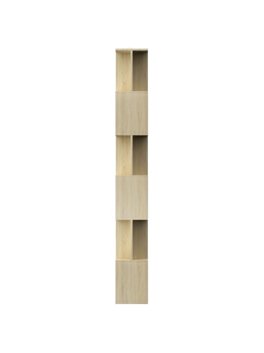 Grāmatu plaukts, 80x24x192 cm, ozola krāsa, skaidu plāksne