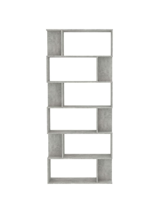 Grāmatu plaukts, 80x24x192 cm, betonpelēks, skaidu plāksne