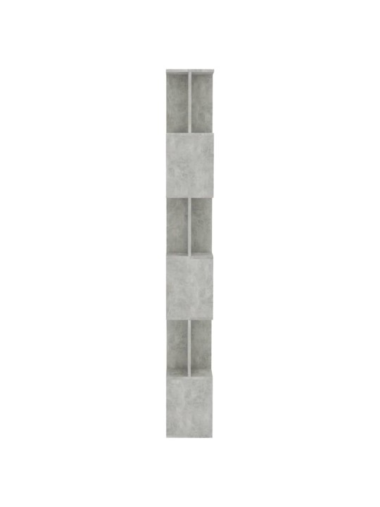 Grāmatu plaukts, 80x24x192 cm, betonpelēks, skaidu plāksne