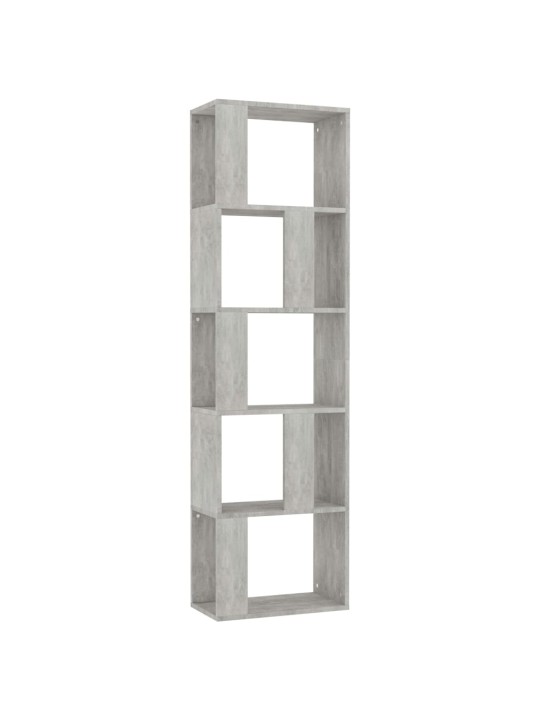 Grāmatu plaukts, 45x24x159 cm, betonpelēks, inženierijas koks