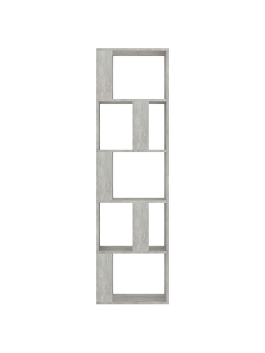 Grāmatu plaukts, 45x24x159 cm, betonpelēks, inženierijas koks