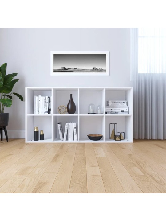 Grāmatu plaukts, 66x30x130 cm, balts, skaidu plāksne