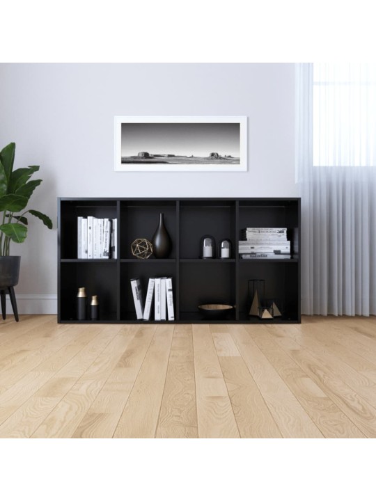 Grāmatu plaukts, 66x30x130 cm, melns, skaidu plāksne