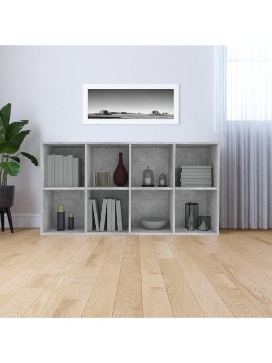 Grāmatu plaukts, 66x30x130 cm, betonpelēks, skaidu plāksne