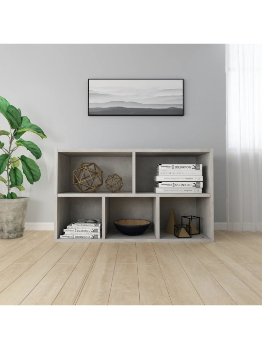Grāmatu plaukts, 50x25x80 cm, betonpelēks, skaidu plāksne